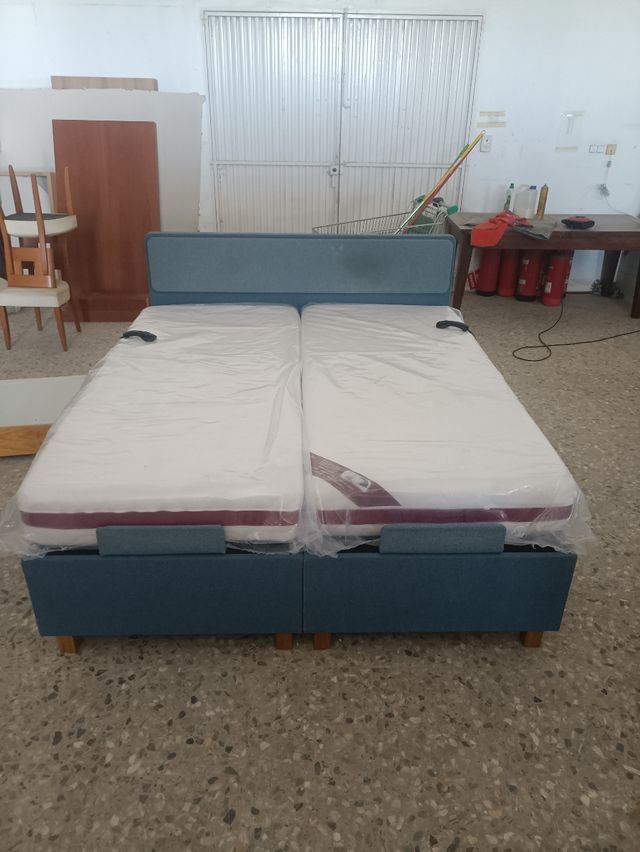 2 Camas Articuladas 90x200 con Colchón + cabezal