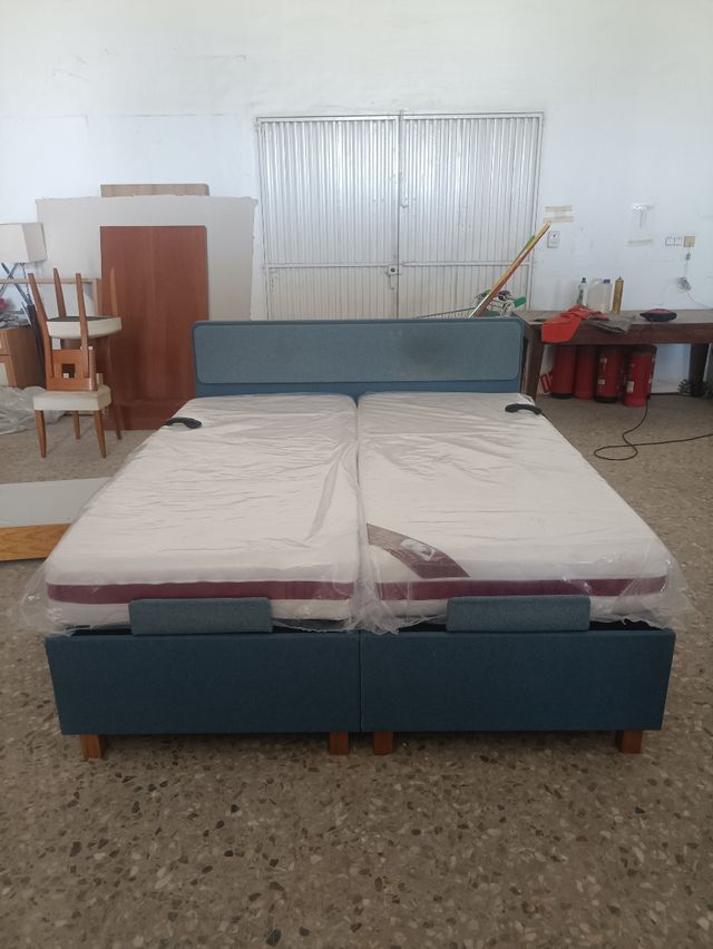 2 Camas Articuladas 90x200 con Colchón + cabezal