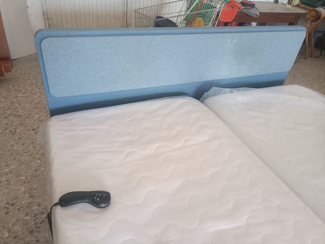 2 Camas Articuladas 90x200 con Colchón + cabezal