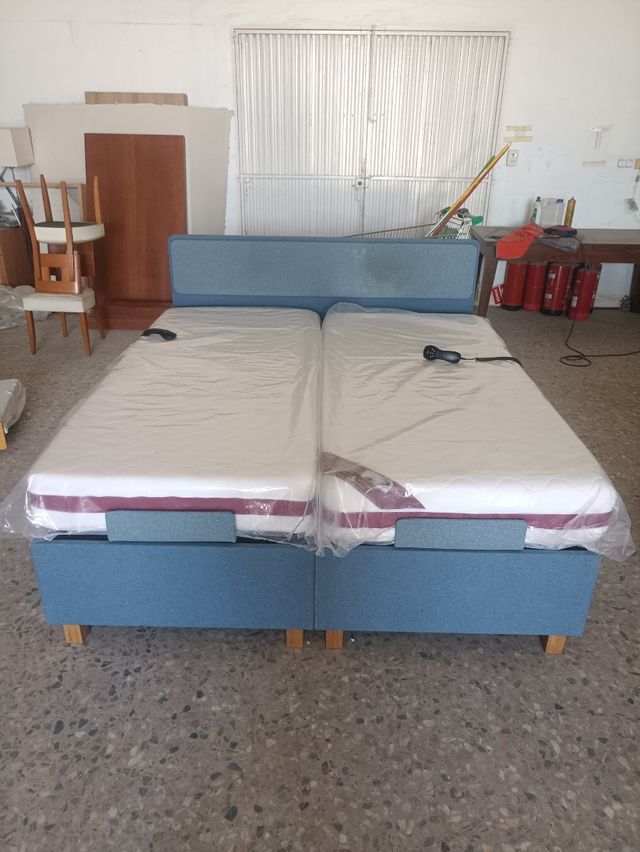 2 Camas Articuladas 90x200 con Colchón + cabezal