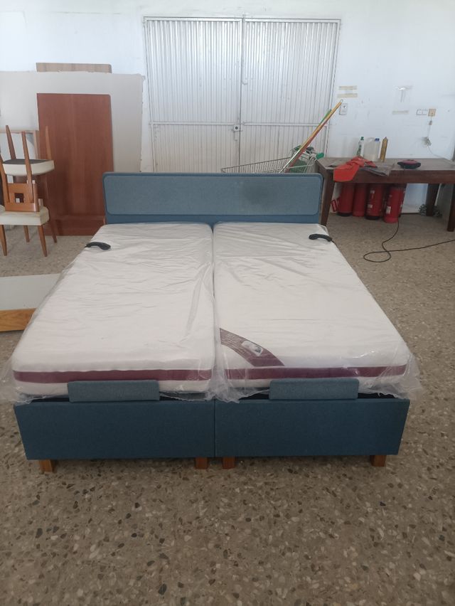 2 Camas Articuladas 90x200 con Colchón + cabezal