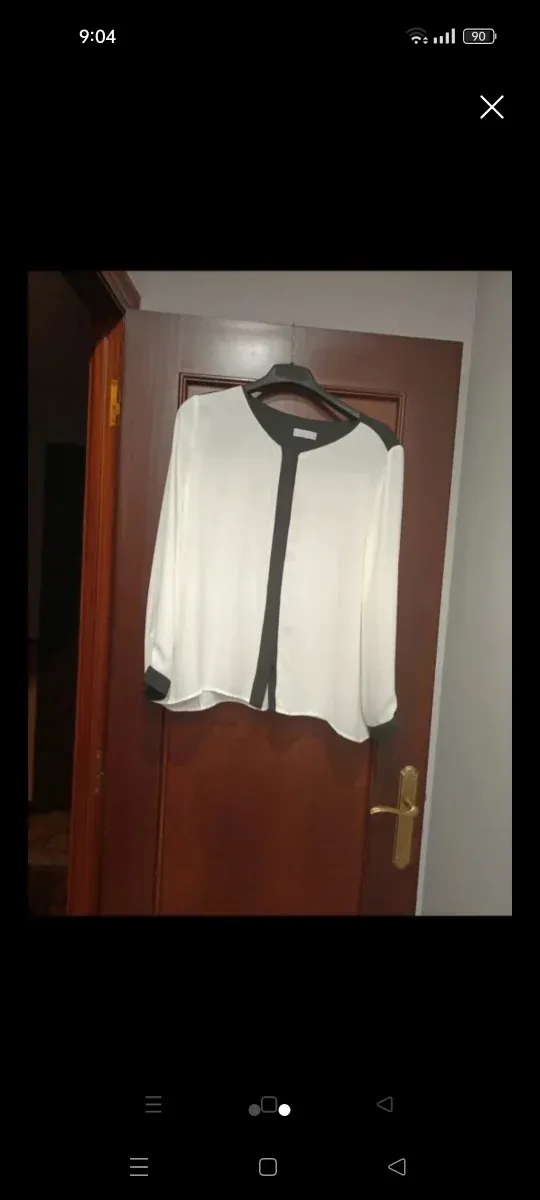 Blusa blanca y negra mujer