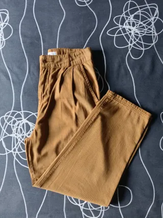 Pantalón Mango Talla 36 Mostaza