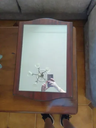 Espejo de baño madera