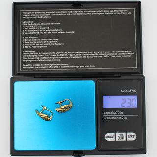 Pendientes Oro 18K, Hoja, 2.3gr
