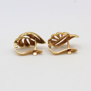 Pendientes Oro 18K, Hoja, 2.3gr