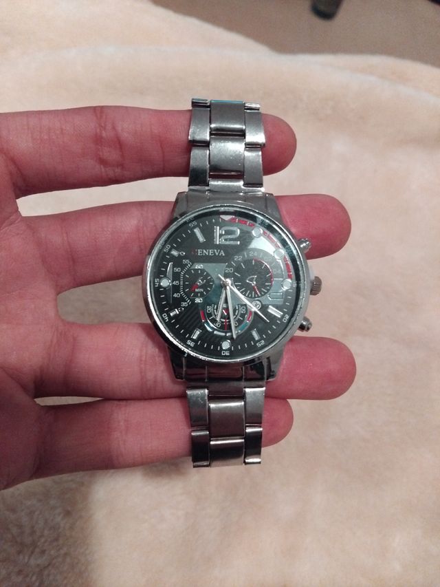 Reloj Geneva Plata y Negro