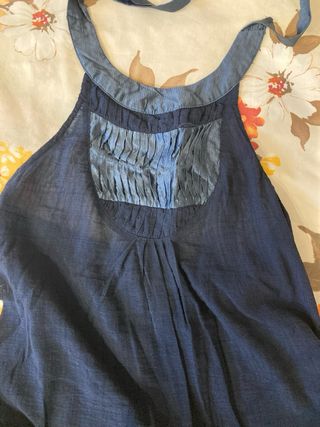 Mono largo azul con detalles