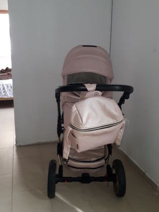 Carro de bebé rosa 2 piezas