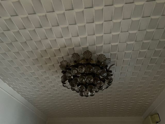 Lámpara colgante cristal y metal dorado