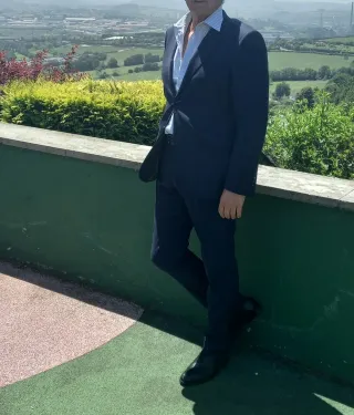 Traje Caramelo Hombre Azul