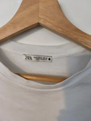 Camiseta Zara Blanca Talla Única Mujer