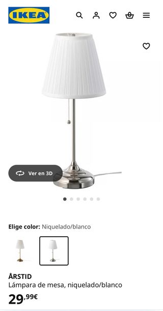 Mesita Noche IKEA Blanca + Lámpara Regalo