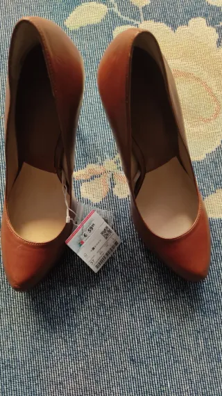 Zapatos de tacón marrones T.37