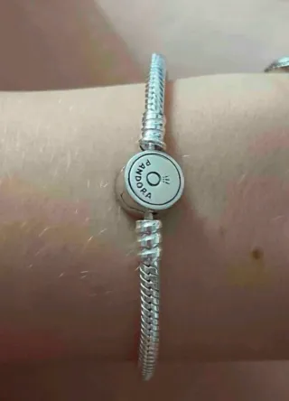 Pulsera Pandora con circonitas azules 20 cm