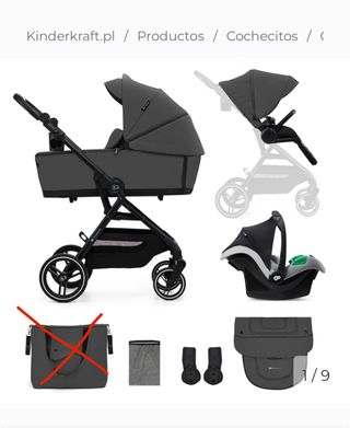 Carrito de bebé gris