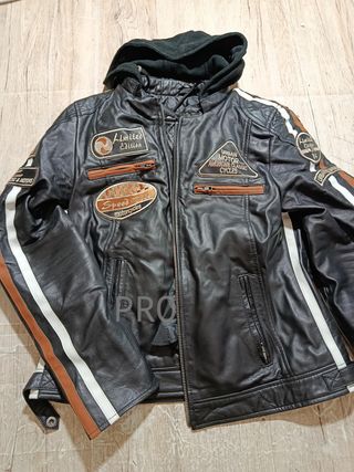 Chaqueta de cuero mujer para moto