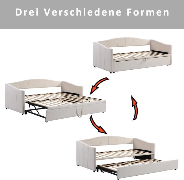  Sofá cama extensible 90-180 x 200 cm