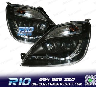FAROS FORD FIESTA 02-05 LUZ DIURNA FONDO NEGRO