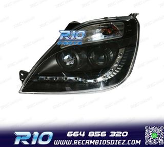 FAROS FORD FIESTA 02-05 LUZ DIURNA FONDO NEGRO