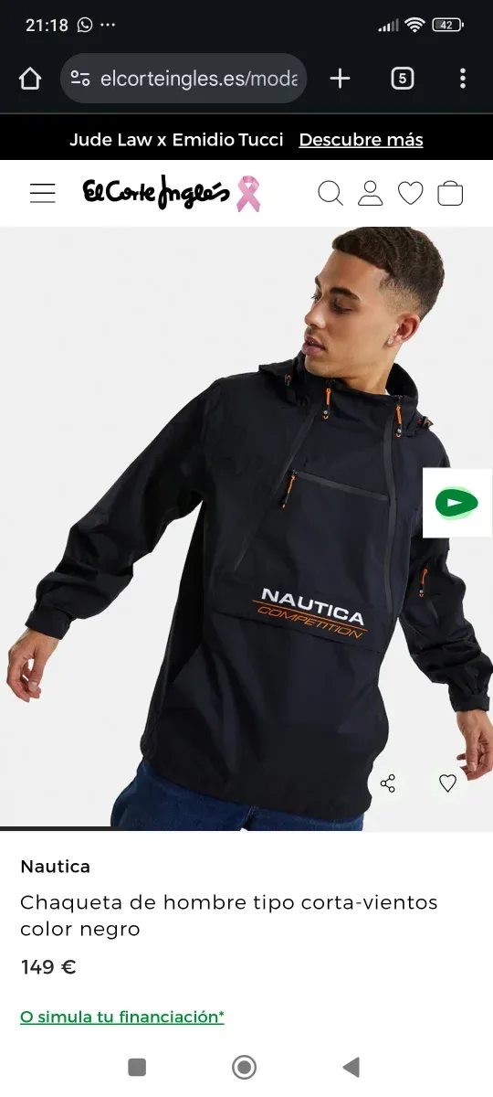 Chaqueta cortavientos Nautica