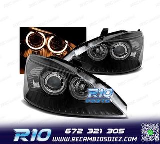 FAROS PARA FORD FOCUS I 98-01 OJOS ANGEL NEGROS