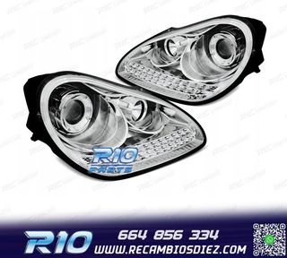 FAROS PARA PORSCHE CAYENNE 02-06 LUZ DIURNA XENON FONDO CRO