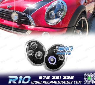 FAROS PARA MINI COOPER 01-06 OJOS ANGEL NEGROS