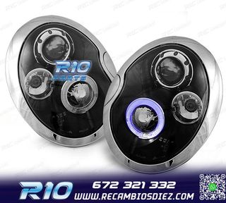 FAROS PARA MINI COOPER 01-06 OJOS ANGEL NEGROS