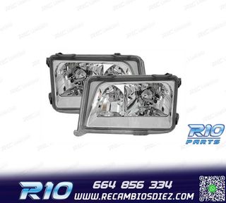 FAROS MERCEDES CLASE E W124 85-93 FONDO CROMO