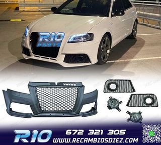 PARAGOLPES DELANTERO AUDI A3 8P 08-12 LOOK RS3 PDC + FAROS A