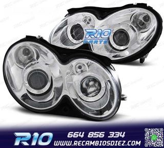 FAROS MERCEDES CLASE CLK W209 02-09 LUPA FONDO CROMO