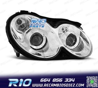 FAROS MERCEDES CLASE CLK W209 02-09 LUPA FONDO CROMO