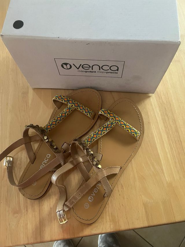 Sandalias Venca Beige Multicolor Talla 40
