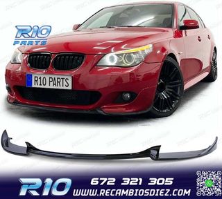 SPOILER LIP BMW E60 E61 07-09 LOOK M5 NEGRO BRILLO
