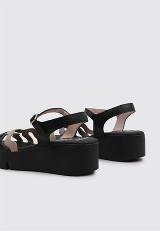 A ESTRENAR! Sandalias Wonders Cuero Negro Talla 40