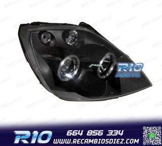 FAROS PARA FORD FIESTA 02-08 OJOS ANGEL FONDO NEGRO