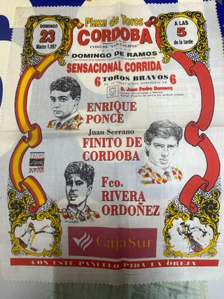 Cartel Tela Toros Córdoba 23 Marzo 1997