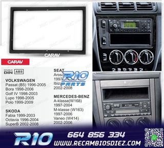 MARCO NEGRO RADIO 2-DIN PARA MERCEDES VOLKSWAGEN VW SKODA SE