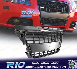 PARRILLA AUDI A3 8P 08-12 LOOK S LINE NEGRO BRILLO