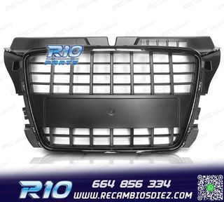 PARRILLA AUDI A3 8P 08-12 LOOK S LINE NEGRO BRILLO