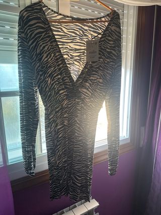 Vestido mini estampado cebra