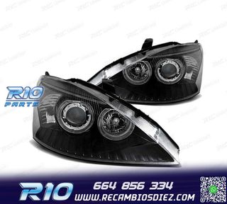 FAROS OJOS ANGEL PARA FORD FOCUS 01-04 FONDO NEGRO