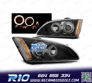 FAROS OJOS ANGEL PARA FORD FOCUS II 04-08 FONDO NEGRO