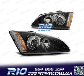 FAROS OJOS ANGEL PARA FORD FOCUS II 04-08 FONDO NEGRO