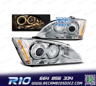 FAROS OJOS ANGEL PARA FORD FOCUS II 04-08 CROMADOS H1 H7