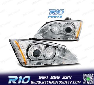 FAROS OJOS ANGEL PARA FORD FOCUS II 04-08 CROMADOS H1 H7