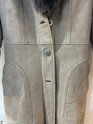 Abrigo antiguo piel mujer beige/marrón