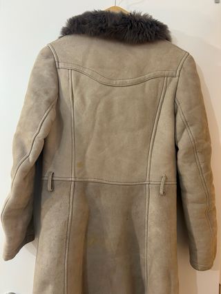Abrigo antiguo piel mujer beige/marrón