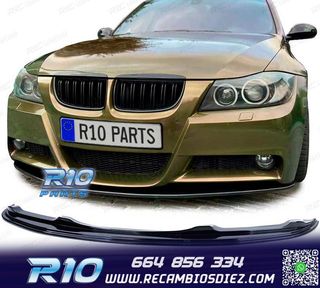 SPOILER LIP BMW E90 E91 05-08 PACK M NEGRO BRILLO